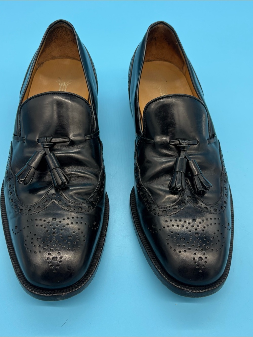 Yanko Black Tassel Loafers Black Size 8EE
